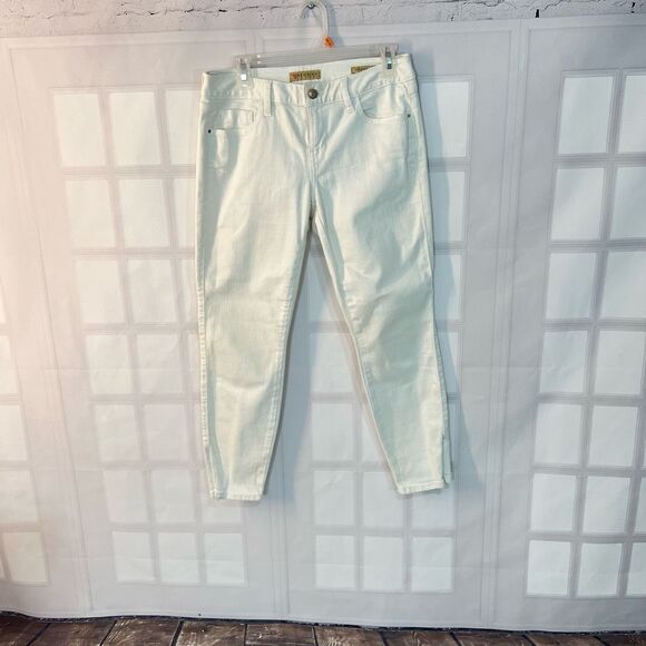 Guess Brittney White Skinny Cropped Ankle Zip Jeans Size 29 - Picture 4 of 14